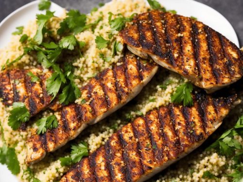 Grilled Mackerel with Harissa & Coriander Couscous