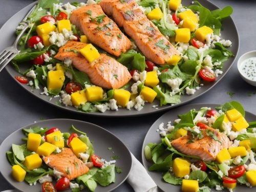 Grilled Salmon & Mango Salad with Coconut Dressing