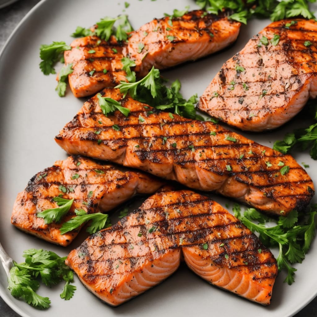 Grilled Salmon Steaks Italian-Style