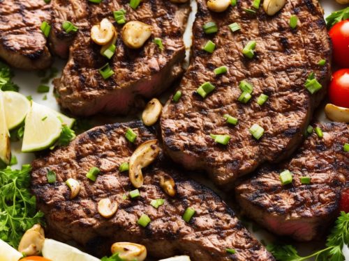 Grilled Steak topped with Ceps