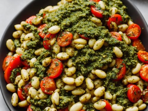 Grilled vegetables with cannellini beans & vegan pesto