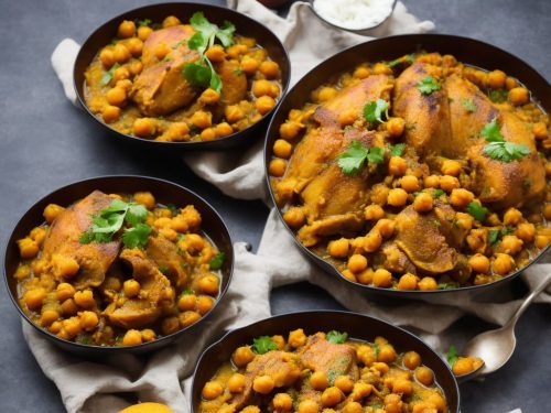 Guinea fowl tagine with chickpeas, squash & apricots