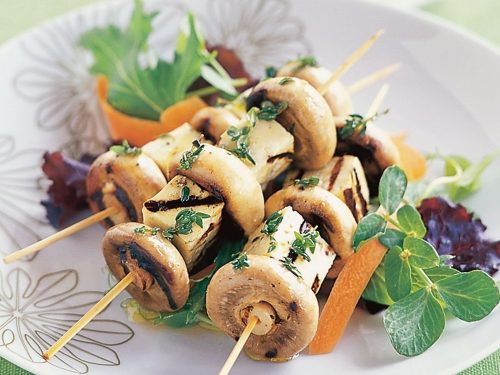 Halloumi & Mushroom Skewers