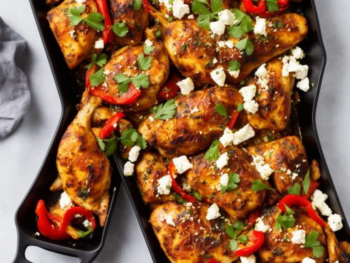 Harissa Chicken Traybake with Peppers & Feta