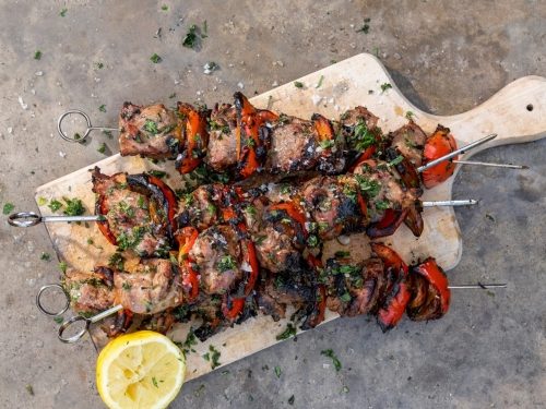 Harissa Lamb & Pepper Kebabs