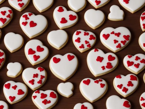 Heart Cookies Decorated with Royal Icing