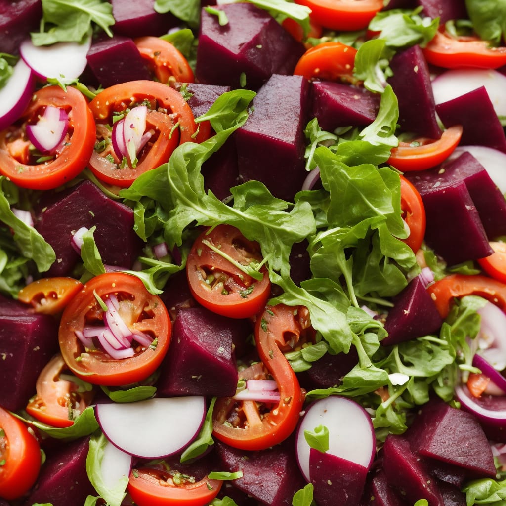 Heirloom Tomato, Beet & Red Onion Salad