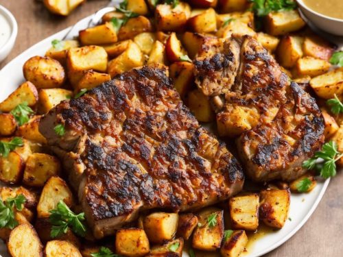 Herb Roast Pork with Vegetable Roasties & Apple Gravy