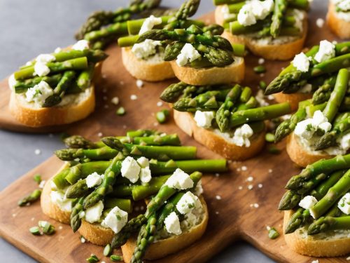 Herbed Broad Bean & Feta Crostini with Asparagus