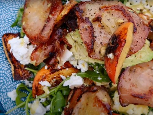 Herbed Chicken, Peach & Feta Salad