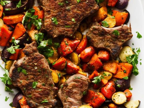 Herbed Lamb Cutlets with Roasted Vegetables