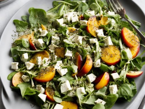 Herby Feta & Nectarine Salad with Lemon Poppy Seed Dressing