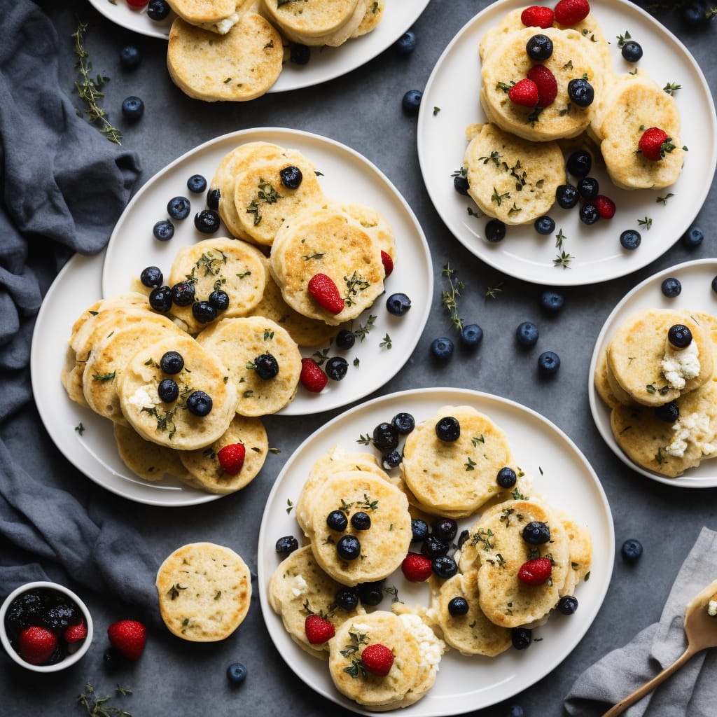 Homemade Crumpets with Ricotta, Berries & Thyme Honey