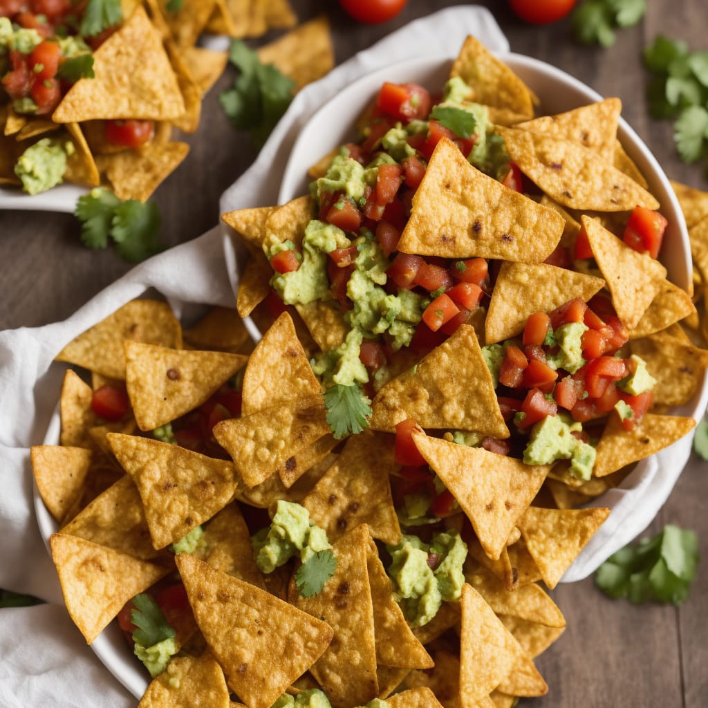 Homemade Tortilla Chips with Guacamole & Charred Tomato Salsa