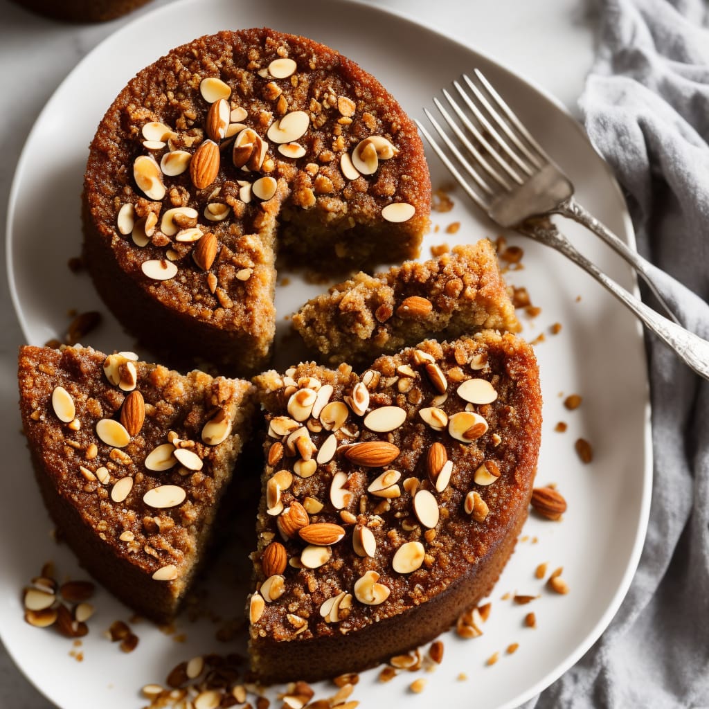 Honey Cake with Honeyed Almond Crunch