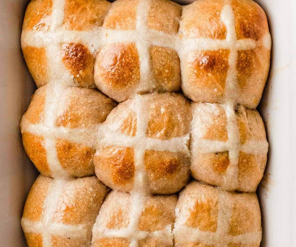 Hot Cross Bun Ring with Spiced Honey Butter