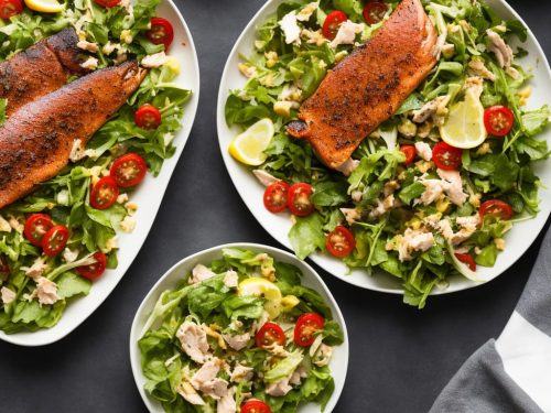 Hot-smoked trout & mustard salad