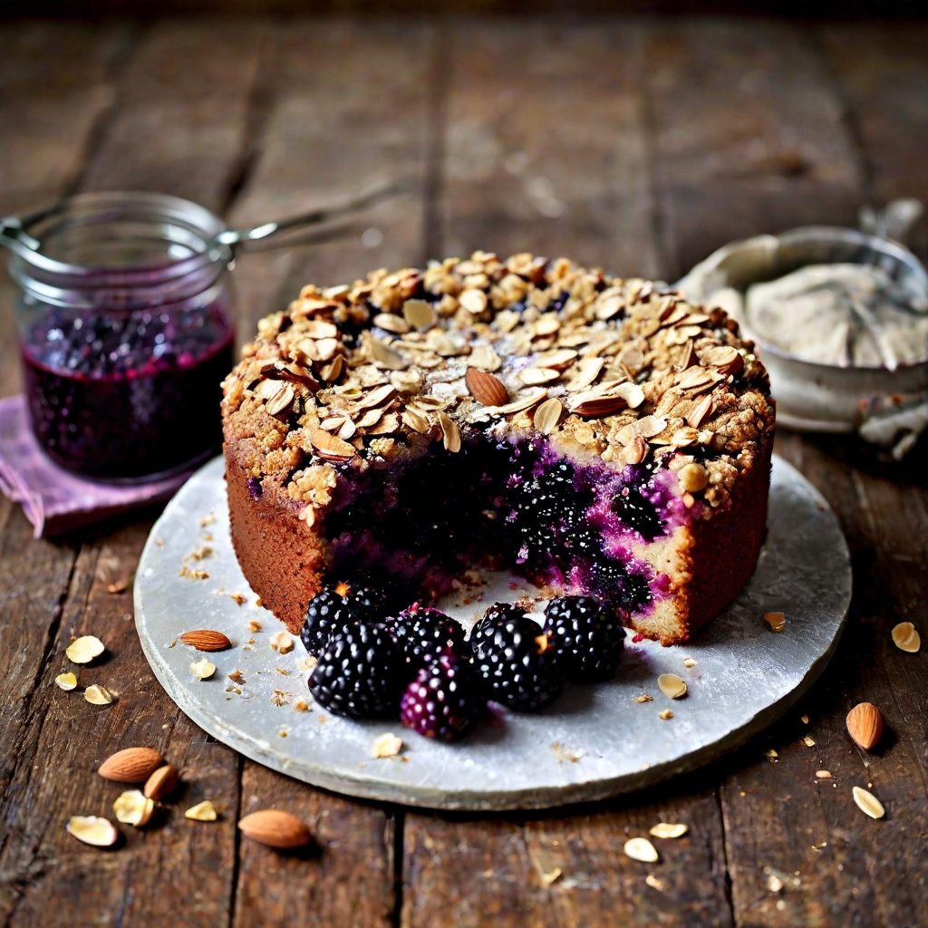 Jammy Blackberry & Almond Crumble Cake