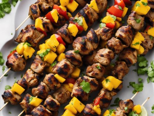 Jerk Chicken Kebabs with Mango Salsa