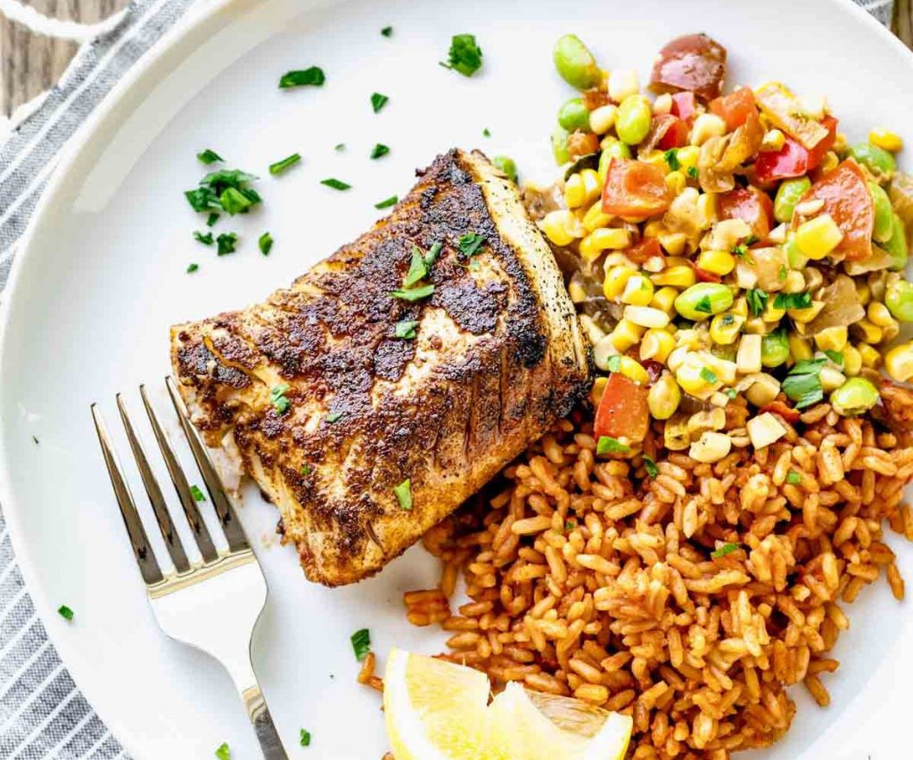 Jerk Cod & Creamed Corn