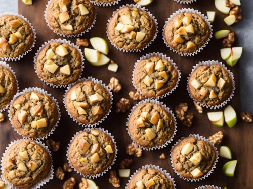 Jumbo Fluffy Walnut Apple Muffins