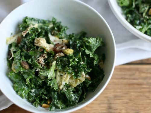 Kale with Lemon Tahini Dressing