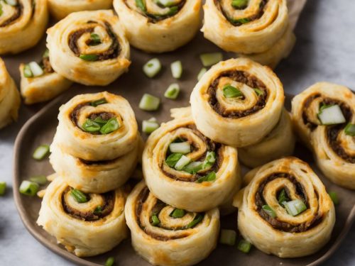 Kimchi, Cheese & Spring Onion Pinwheels