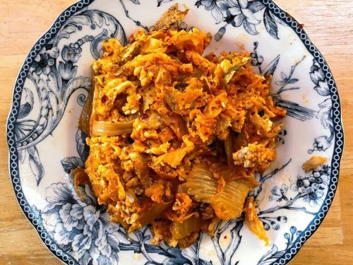 Kimchi Scrambled Eggs