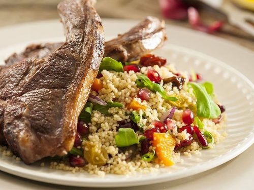 Lamb Chops with Fruity Couscous & Mint