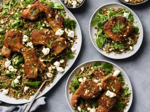 Lamb Cutlets with Lentil & Feta Salad