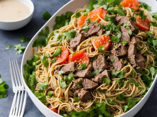 Lamb & grapefruit noodle salad with ginger dressing