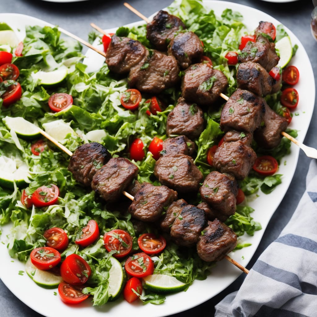 Lamb Kebabs & Greek Salad