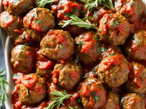 Lamb Meatballs with Rosemary Tomato Sauce