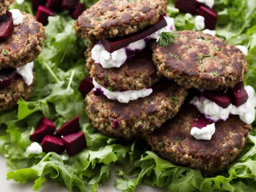 Lamb & Quinoa Burgers with Beetroot Tzatziki