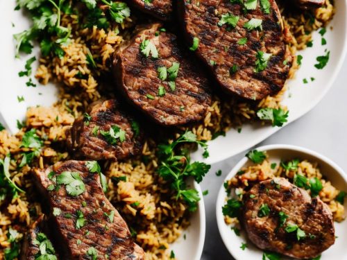 Lamb Steaks with Moroccan Spiced Rice