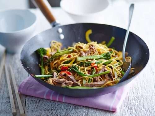 Lamb with buckwheat noodles & tomato dressing