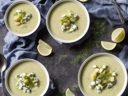 Leek, fennel & potato soup with cashel blue cheese