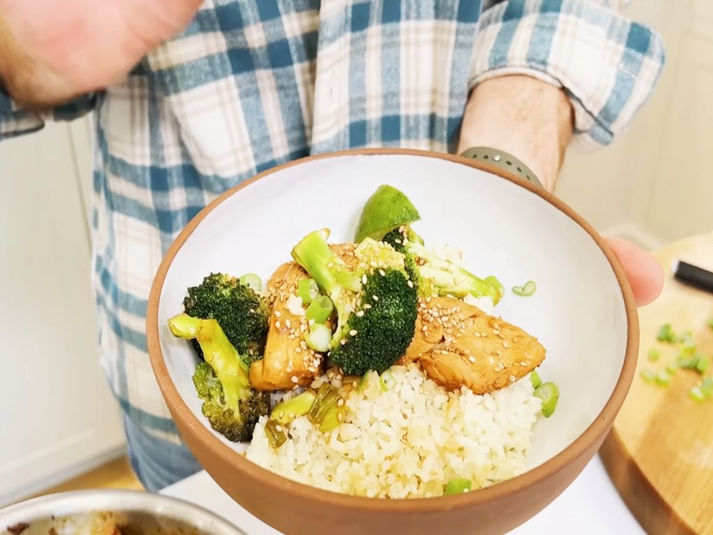 Lemon, broccoli & sesame roast chicken