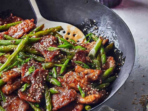 Lemon & Chilli Sesame Pork with Mangetout