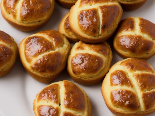 Lemon & marzipan hot cross buns