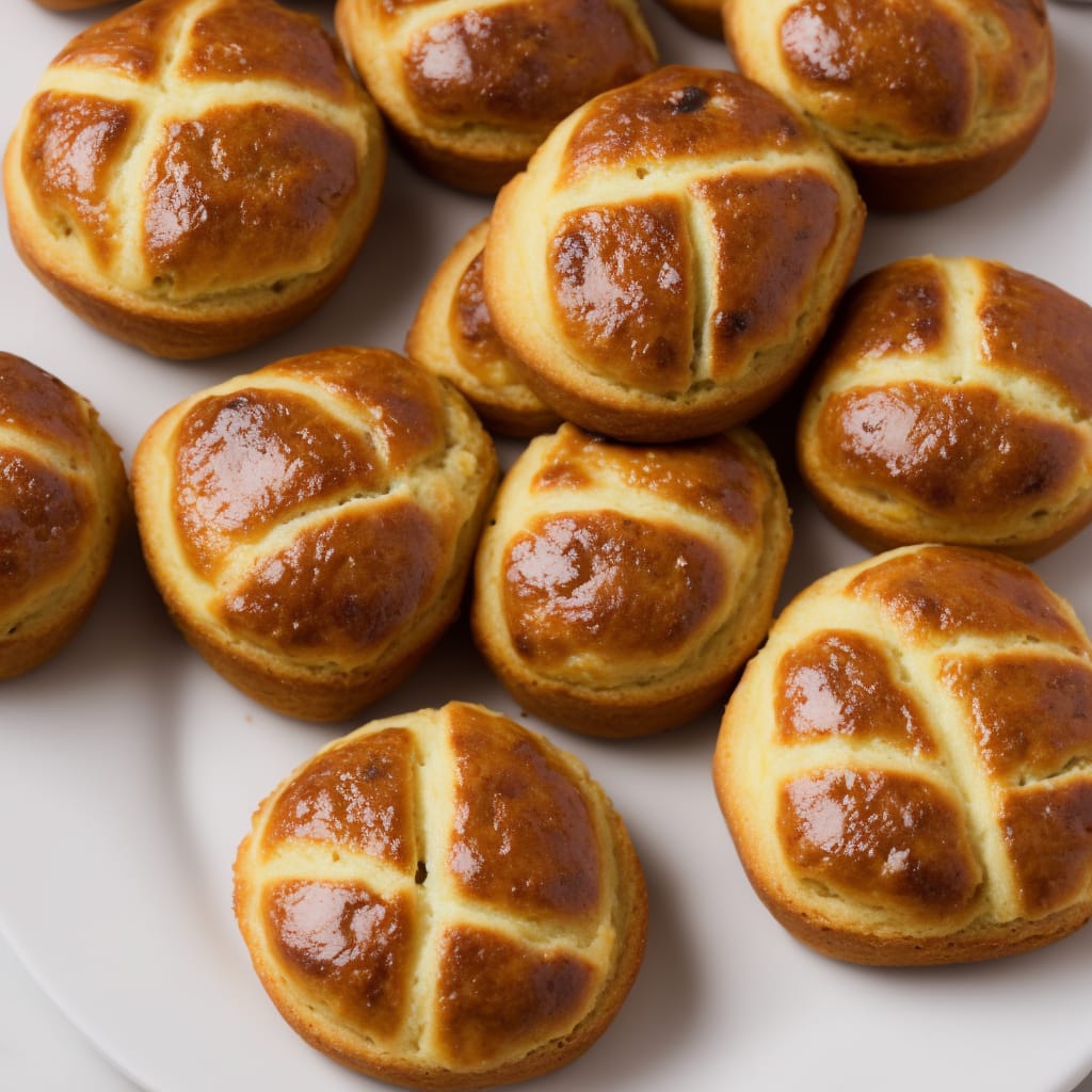 Lemon & marzipan hot cross buns