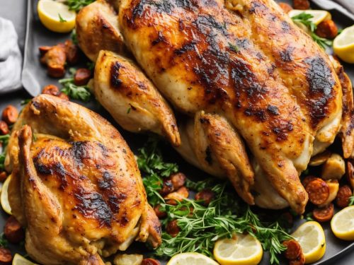 Lemon Roast Chicken with Chorizo Stuffing