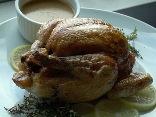 Lemon & Thyme Butter-Basted Roast Chicken & Gravy