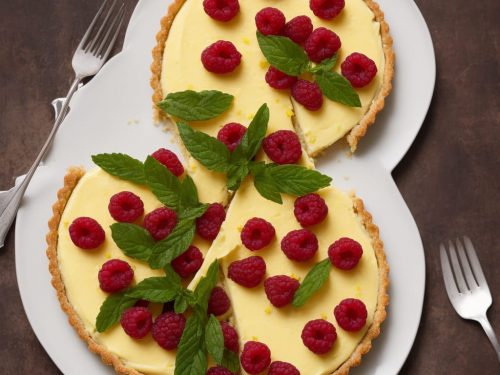 Lemon & Verbena Tart with Raspberries