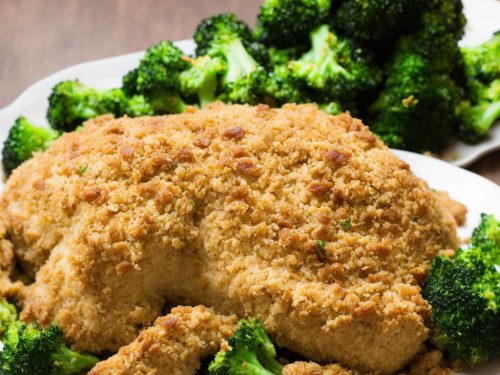 Lemony Crumbed Turkey with Broccoli-Bean Smash