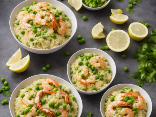 Lemony prawn & pea risotto