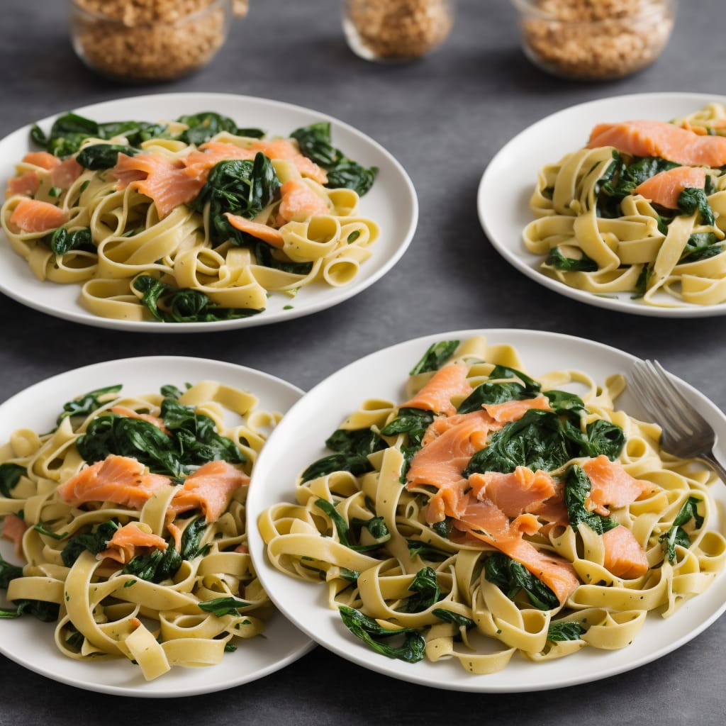 Lemony Smoked Salmon & Spinach Tagliatelle