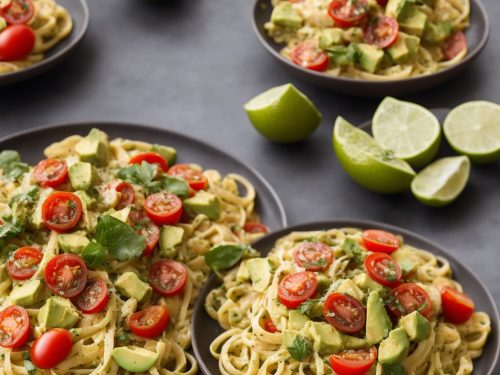 Linguine with Avocado, Tomato & Lime