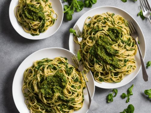 Linguine with Watercress & Almond Pesto