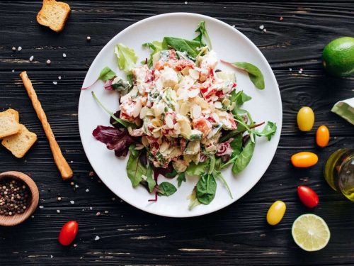 Lobster, green bean & radicchio salad